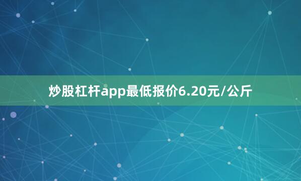 炒股杠杆app最低报价6.20元/公斤